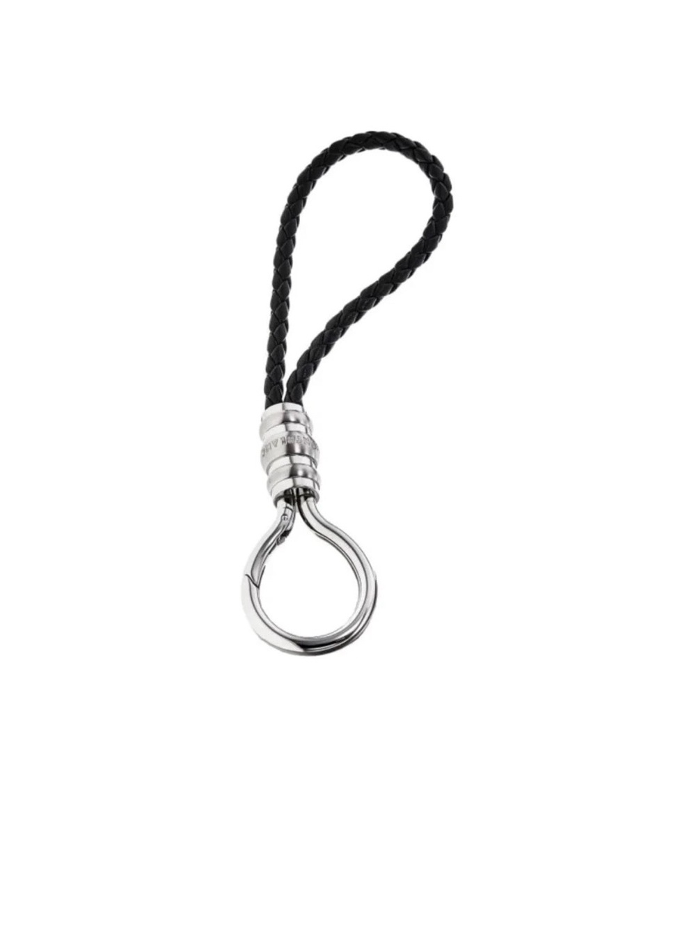 Montblanc Black Braided Leather Key Holder with Silver Hook